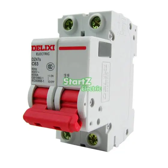 1A 2P &quotC&quot Curvers 6KA Miniature Circuit Breaker DZ47S DELIXI MCB | Breakers