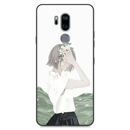 A6 Полное покрытие для LG G7 тонкий Q чехол для LG G7 ThinQ G710 девушка цветок окрашенные мягкий TPU оболочка для LG G7 G 7 Чехол G7ThinQ чехол для телефона s - Цвет: A6