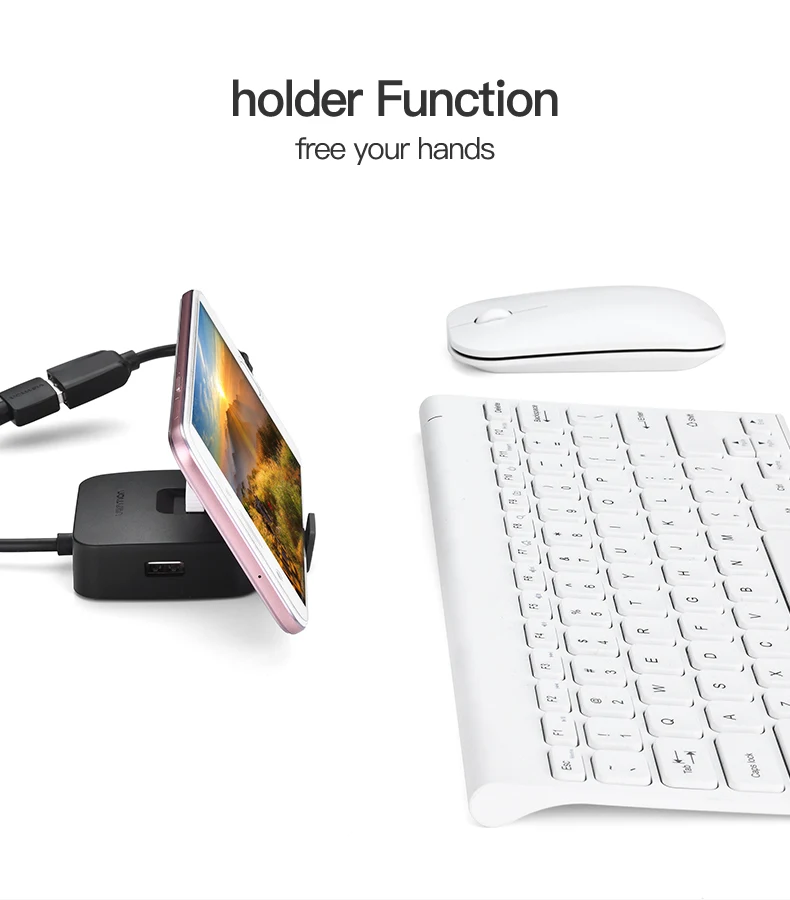 Vention 4 порт usb-хаб 2,0 с Micro USB Мощность Интерфейс& держатель телефона USB разветвитель адаптер для карта для ноутбука считыватель компьютерами стол