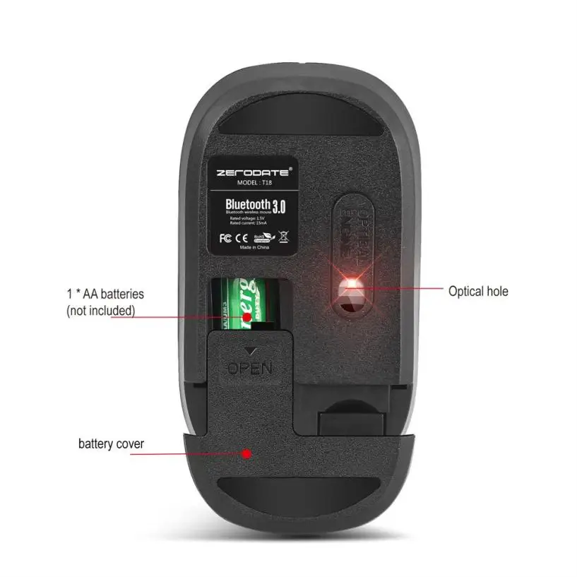 1600 Точек на дюйм высокой четкости оптический Bluetooth 3 0 Мини Беспроводной Мышь