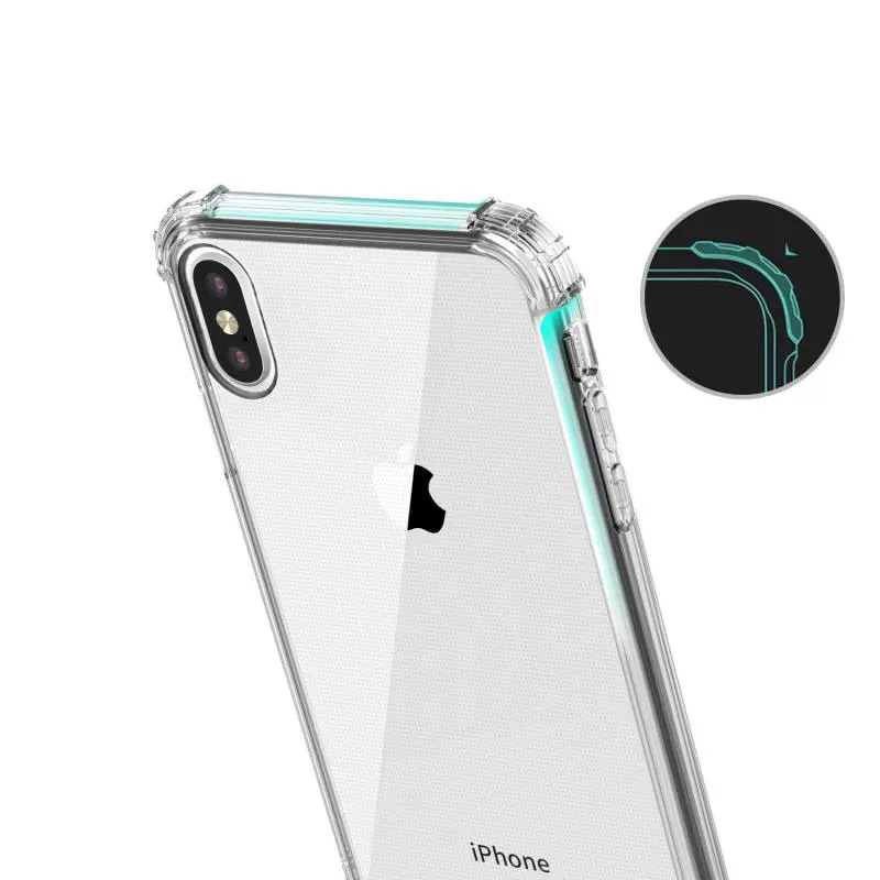 Чехол Ascromy для iPhone XS Max роскошный силиконовый прозрачный противоударный чехол X XR 7