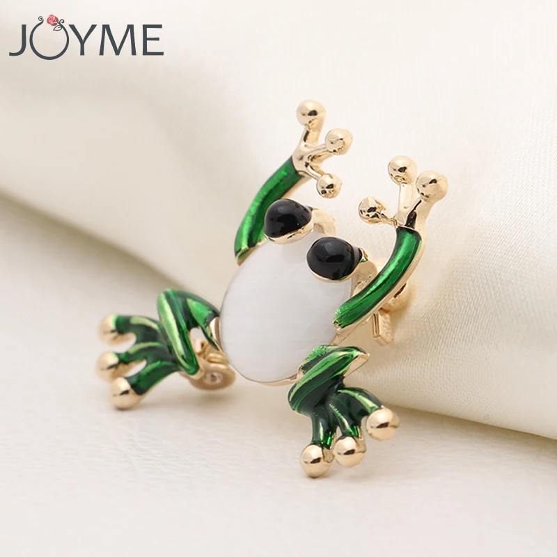 Joyme милая зеленая Эмаль мультфильм булавка брошь с дизайном «лягушка» для женщин мужчин нагрудные булавки лягушка корсаж бижутерия Хиджаб Аксессуары опалы броши