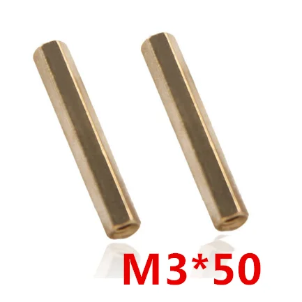 Шестигранная гайка/винт M3 x 50 с шестигранной головкой, латунная Резьбовая колонна, гнездовая печатная плата, стоячая распорка, 200 штук