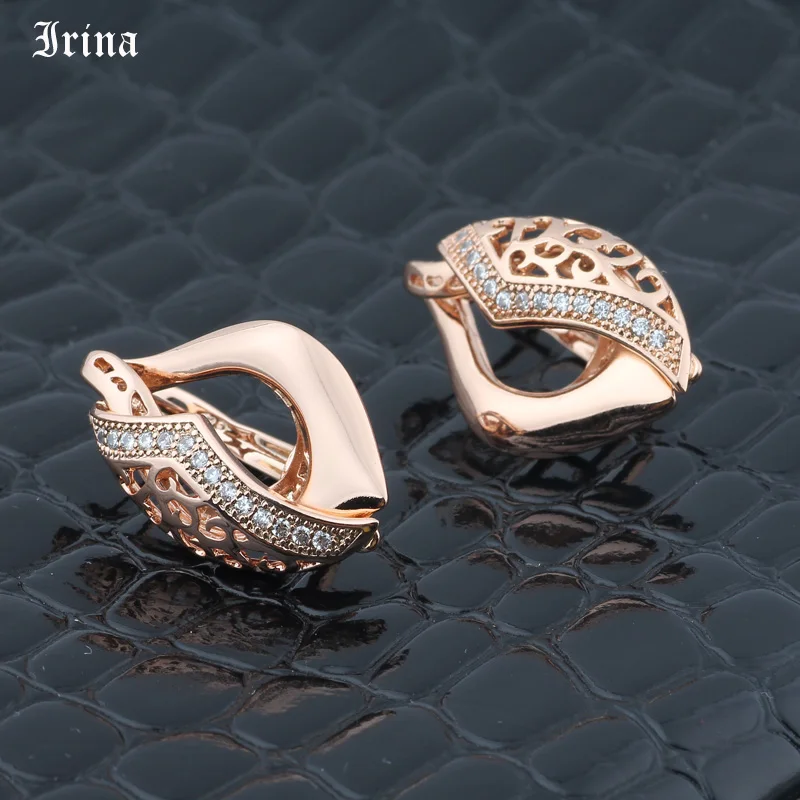 Серьги-капли Irina 585, покрытые розовым золотом, Элегантные Очаровательные стильные женские подарки на день Святого Валентина