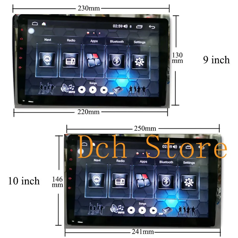 10,1/9 дюймов 2.5D ips сенсорный экран Android 8,1 автомобильный dvd-плеер gps Радио универсальная навигация 8 ядерный встроенный DSP 32EQ один 1 din