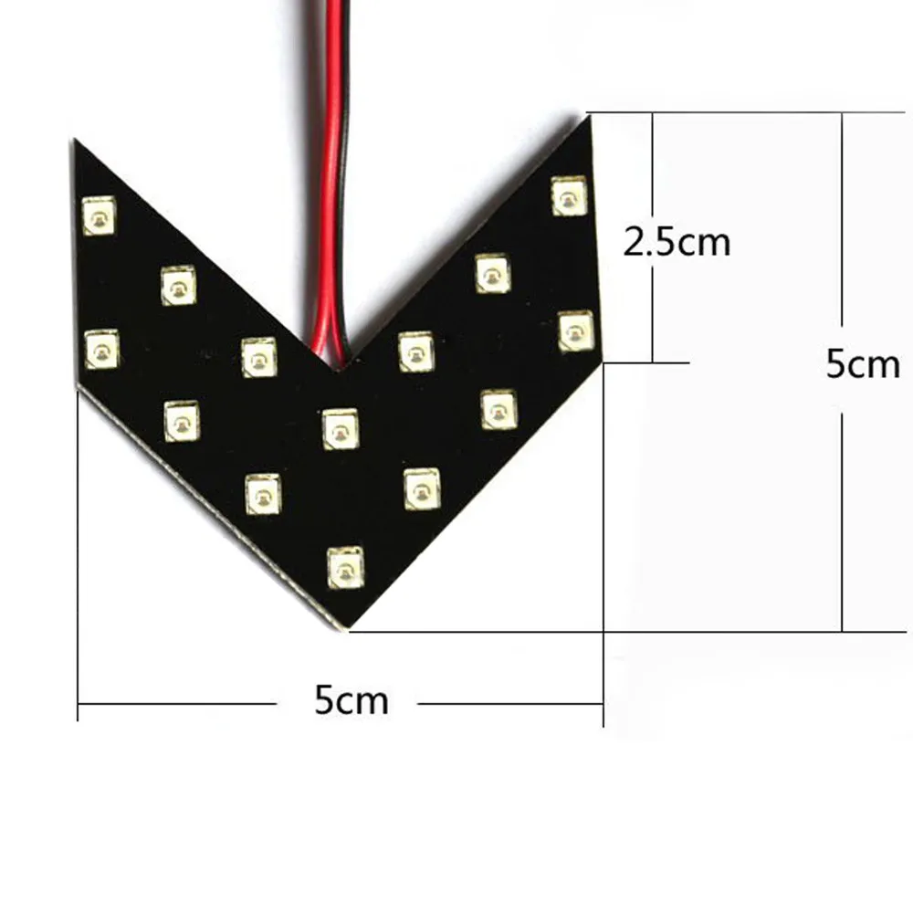 2 предмета автомобиля 12V 14SMD светодиодный стрелка дизайн Панель зеркало заднего