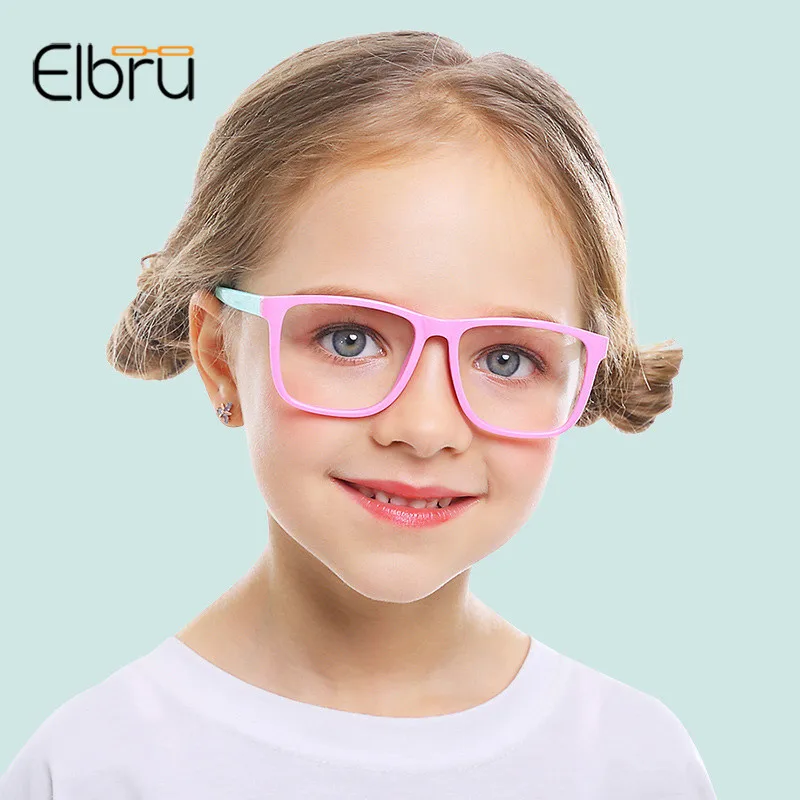 Детские очки Elbru с защитой от синего света и квадратной оправой детские для
