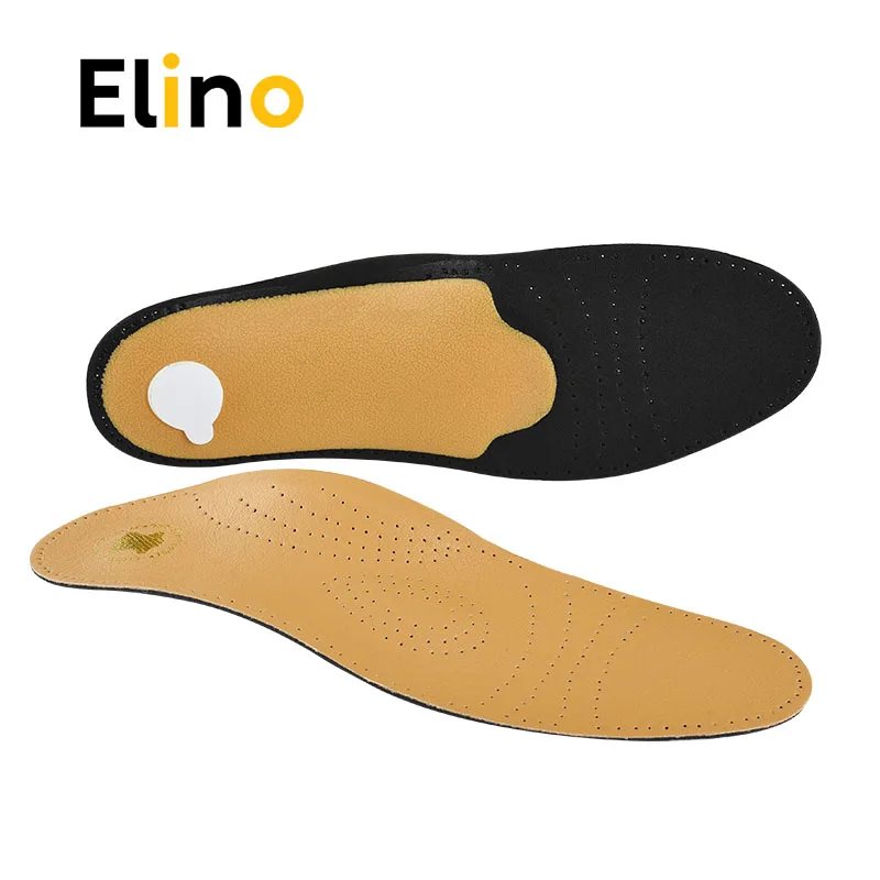 Кожаные ортопедические стельки Elino для корректной стопы силиконовые обуви