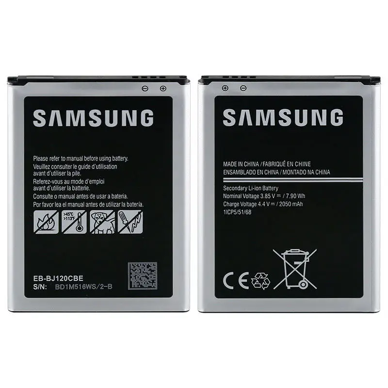 Оригинальная батарея Samsung для Galaxy J1 2016 версия J120 J120F J120A J120H J120T J120DS EB BJ120CBU 2050mAh с