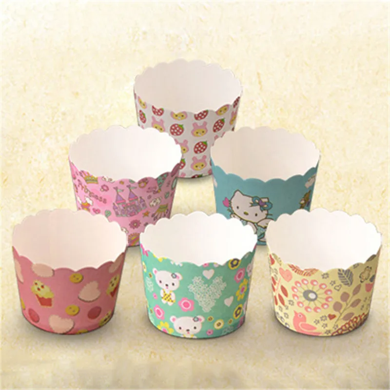 50 шт./лот Бумага печь для выпечки Инструмент Красочные Cup Cake tray лайнера чашки