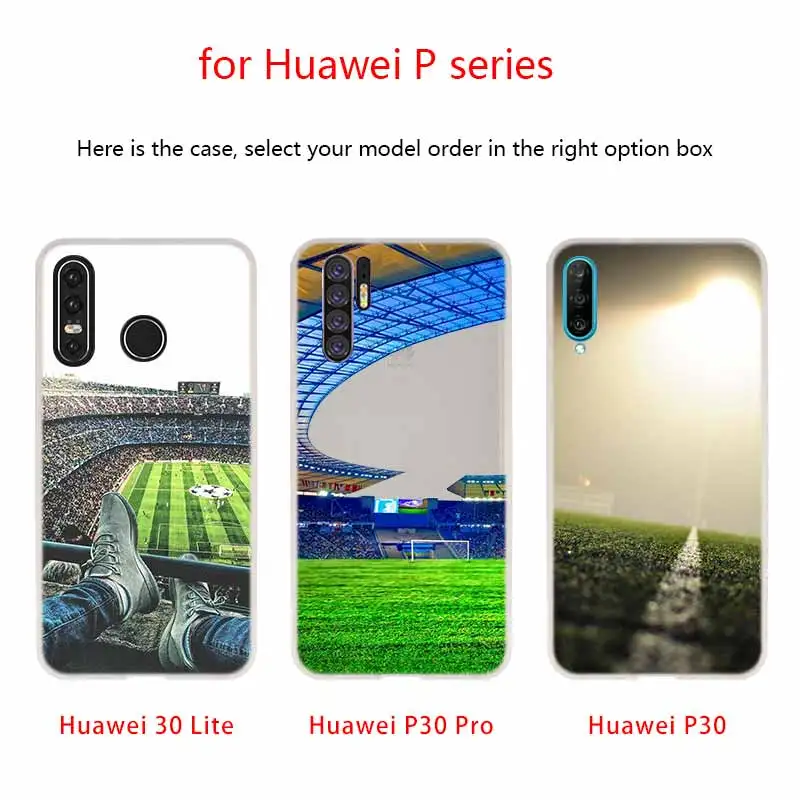 Green stadium Silicone Coque Soft Case For Huawei P50 P40 P10 P20 P30 Lite Pro P Smart Z 2020 2019 Cover | Мобильные телефоны и