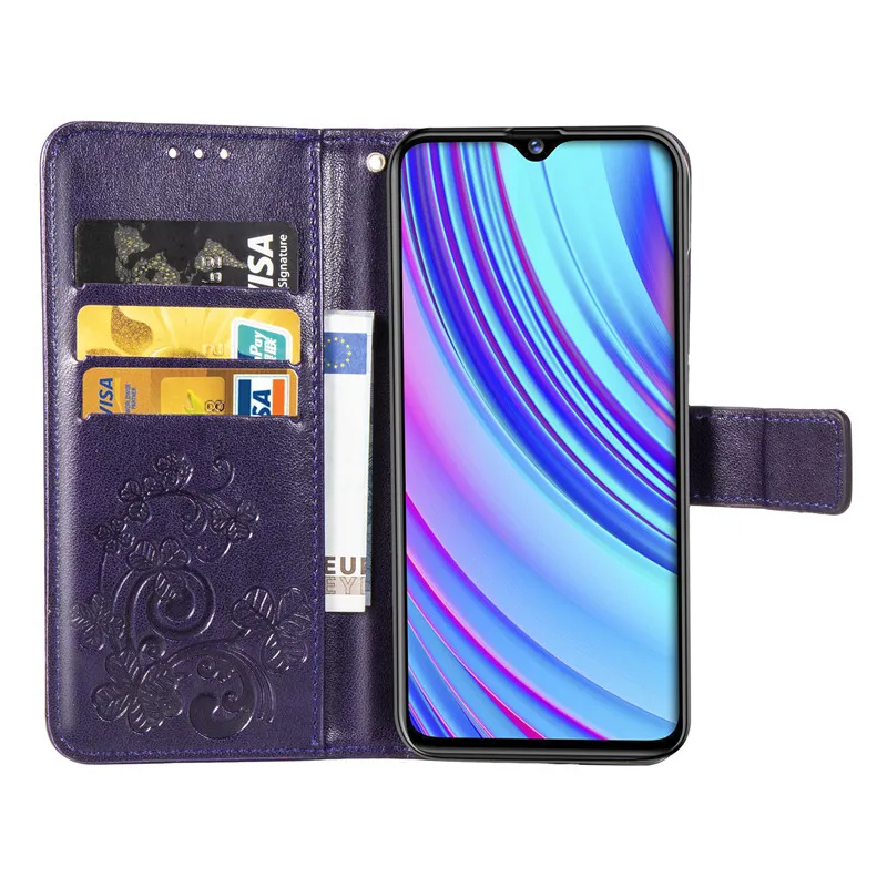 Чехол книжка из искусственной кожи для OPPO Realme 3 Pro чехол кошелек подставка