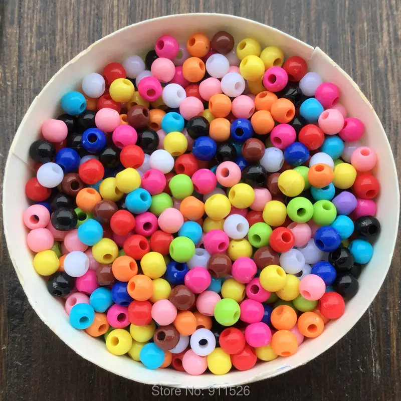 1500 шт 4 мм акриловые бусины для изготовления ювелирных изделий разных цветов
