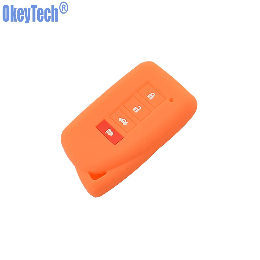 Orange OkeyTech 4 кнопки силиконовый для ключа автомобиля подходит для Lexus NX 200 NX300H RX 350 450H ES 350 GS IS LS GS RC F брелок держатель - Название цвета: Orange