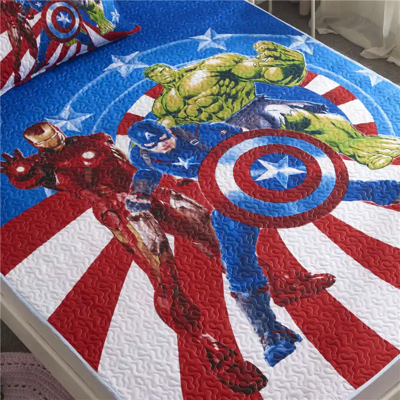 The Avengers Captain America Printed Bedding Set Twin Size Bedspread Coverlets for Kids Bedroom Decoration pillow case Children | Дом и сад