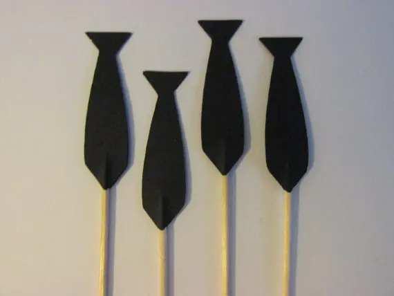 

black tie cupcake topper Bachelorette bridal shower birthday food Picks wedding party cake toppers decor
