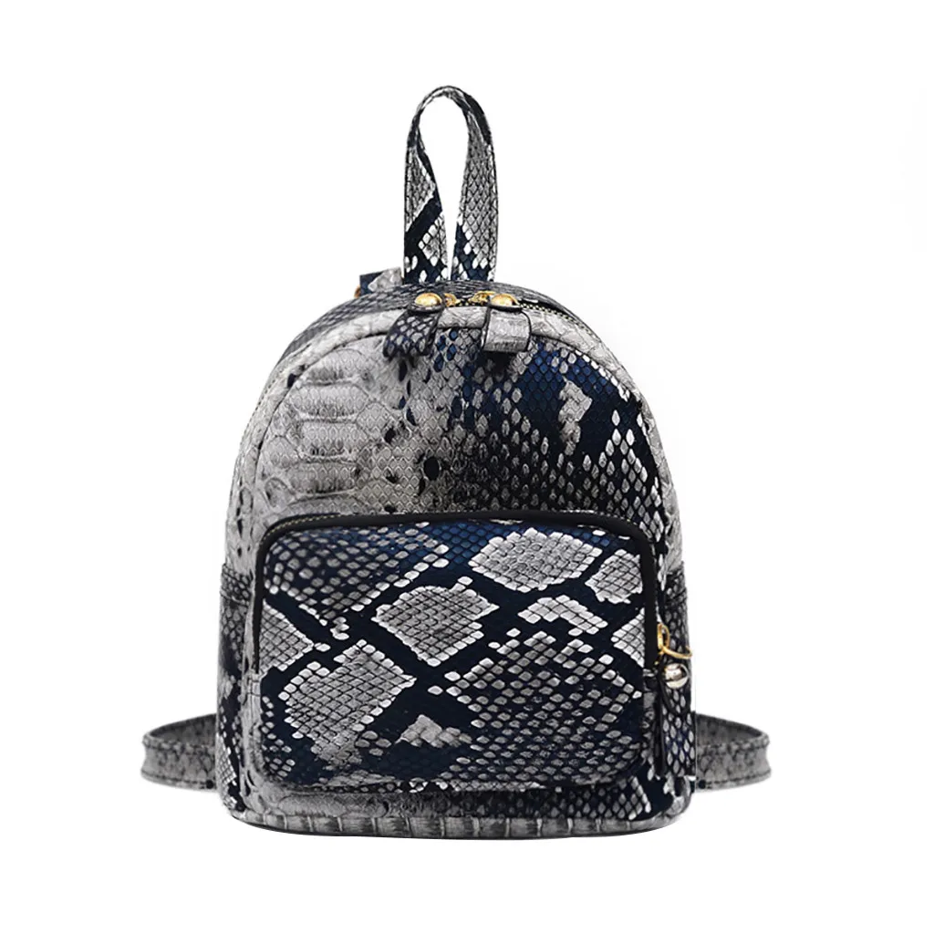 MUQGEW Female Backpack Leopard Snake Reticulated Canvas Versatile Print Fashion ZIPPER Pack Students Shoulder Bag mochila