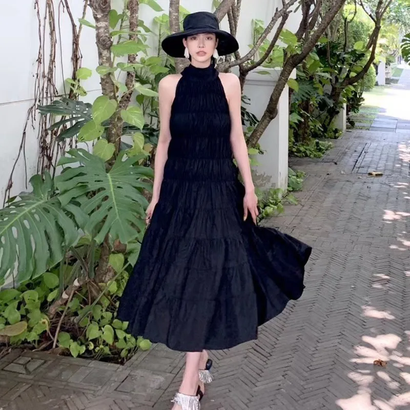 TWOTWINSTYLE элегантное черное платье с открытыми плечами для женщин бантом и стоячим