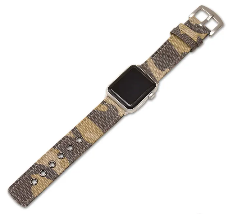 Военный Камуфляжный холщовый ремешок для Apple Watch 42 мм 38 мм спортивный браслет для iWatch серии 1 2 3 Аксессуары для часов