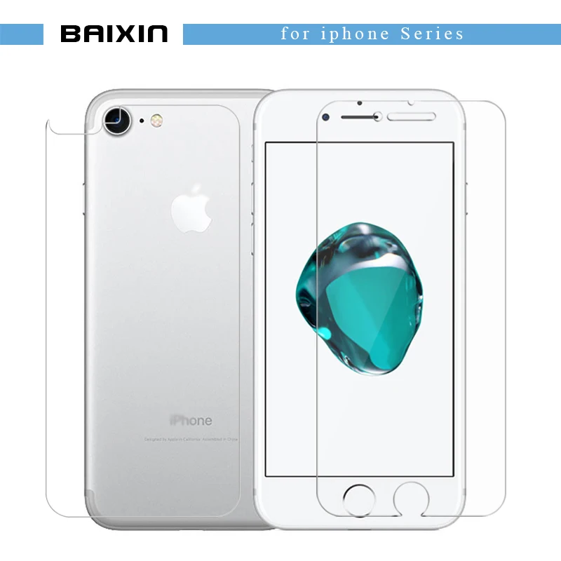 2 шт переднее + заднее закаленное стекло для iPhone 4 4S 5 5S 5c se 6 6s plus 7 чехол с защитной