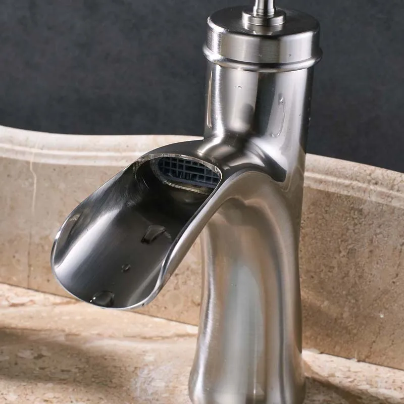 Матовый никель двойной ручкой смеситель на бортике Ванная комната ванна