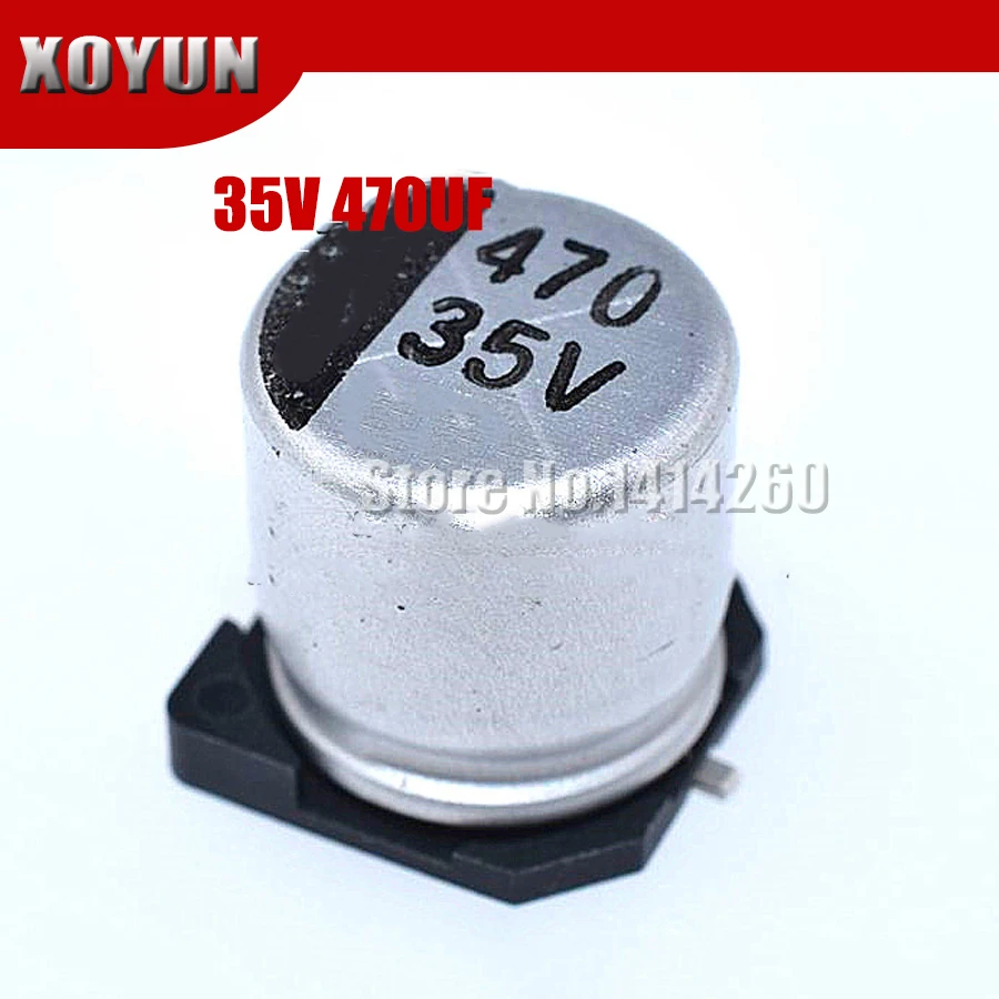 10 шт. электролитический конденсатор 35V470UF 10х10 5 мм SMD алюминиевый 470 мкФ