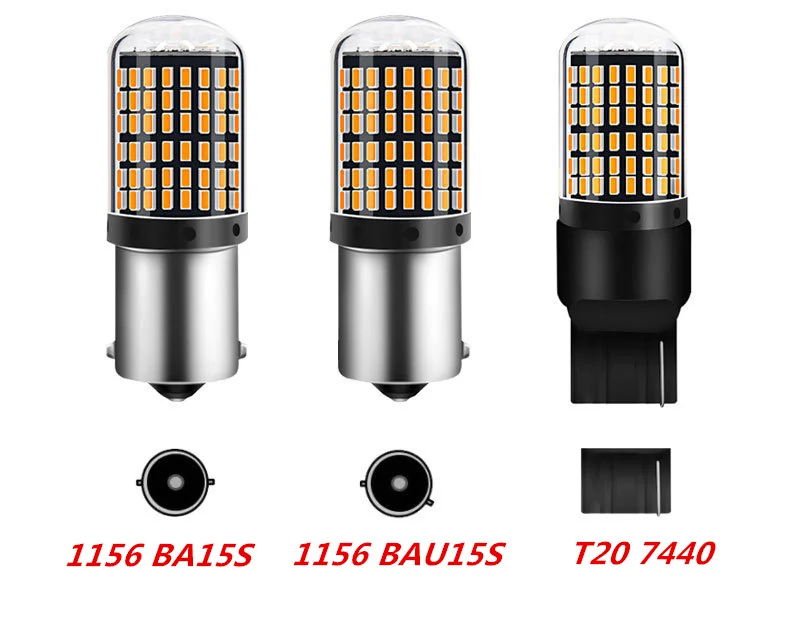 1 шт. светодиодный лампы 3014 144smd сигнала поворота светильник без вспышки CanBus без ошибок 1156 BA15S P21W BAU15S PY21W светодиодный светильник T20 7440 W21W Цвета