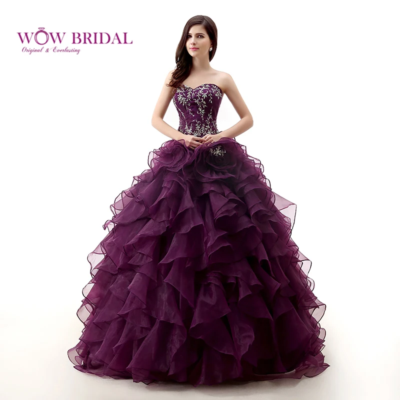 Wowbridal элегантное фиолетовое платье Кинсеаньера 2021 милое вечернее без бретелек с