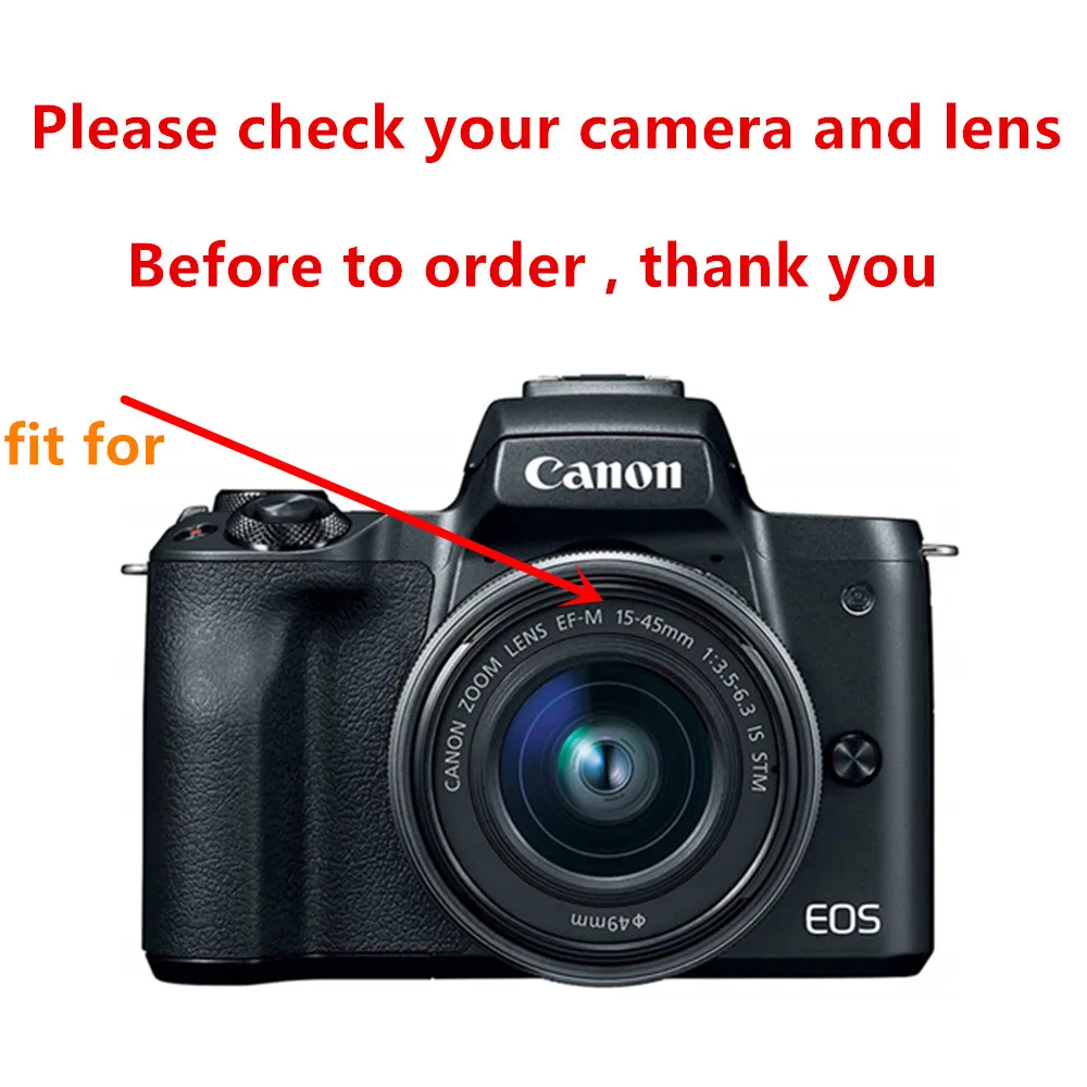 49 мм УФ фильтр зеркальная бленда для объектива Canon EOS M5 M6 M10 M50 M100 M200 с фото 15 45 f/3 5 6 3