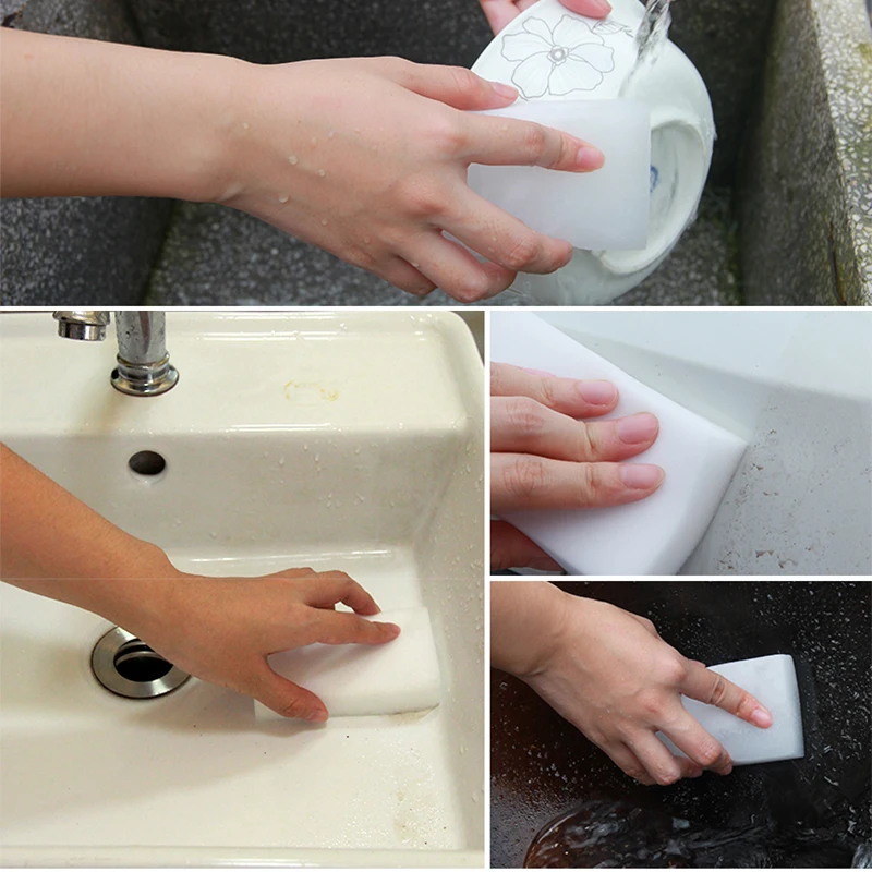 

Congis 100Pcs/lot 100*60*20 High Quality Magic Clean Sponge Melamine eraser Cleaner,Bathroom kitchen Accessories Cleaning Tools