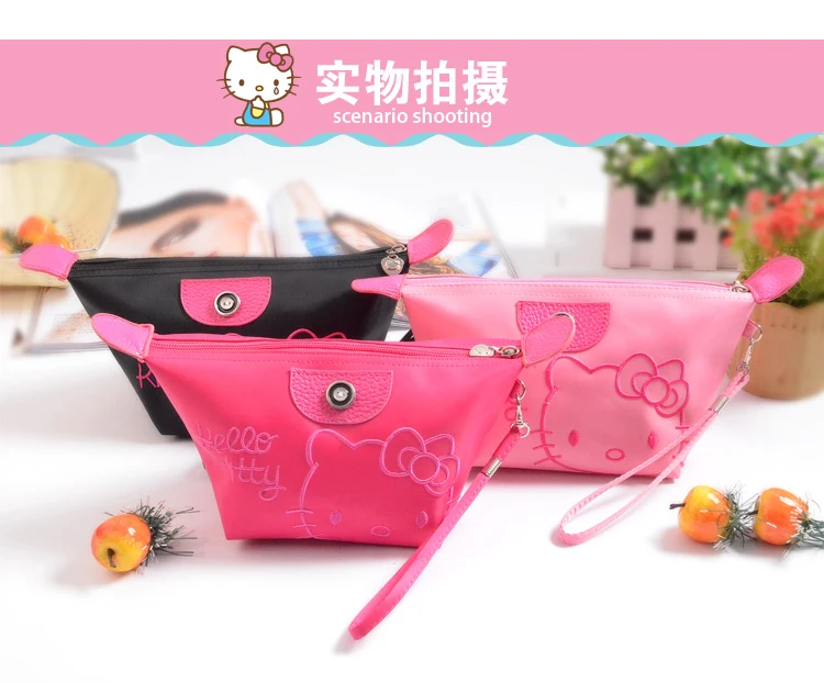 Hello kitty мультфильм Розовая дорожная Косметика сумка-косметичка пенал косметички и кейсы для косметики