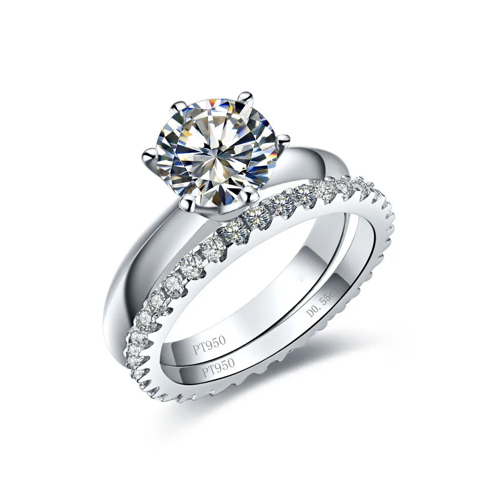 925 серебряные ювелирные изделия бренд 2CT обручальное кольцо 0.55CT Вечность NSCD