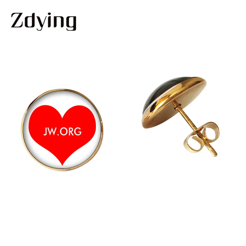 Модные серьги-гвоздики ZDYING JW. ORG из стекла кабошон фото Купольные серьги