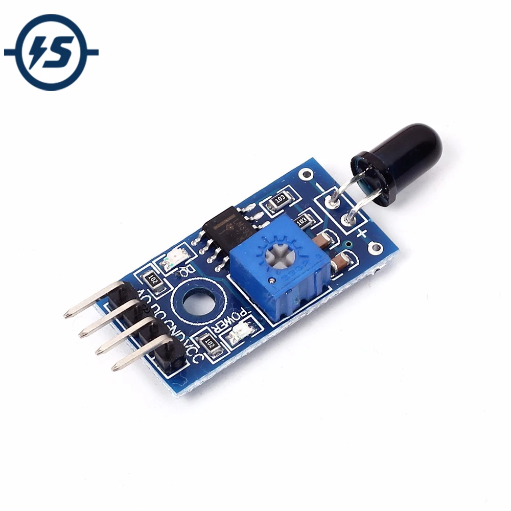 LM393 4 контактный ИК модуль датчика обнаружения пламени детектор огня