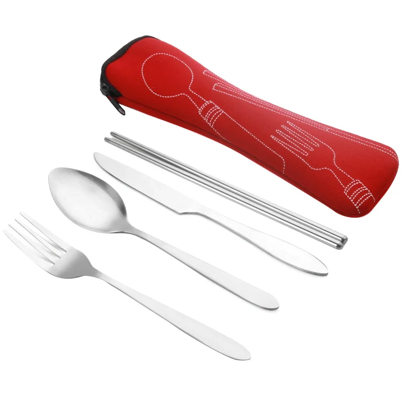 4 шт./компл. из нержавеющей стали вилка ложка палочки для еды столовая посуда с