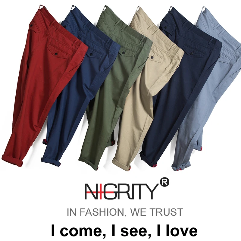 NIGRITY Новые Мужские Бизнес Случайные Брюки Модные Прямые Эластичные Ткани Базовый