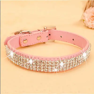 Персонализированный ошейник для собак и кошек | BLING из искусственной кожи Стразы