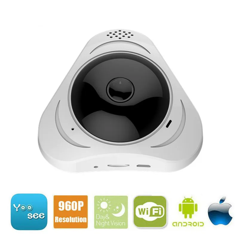 360 градусов Беспроводная панорамная камера мини 960P сеть Wi-Fi рыбий глаз ip-камера