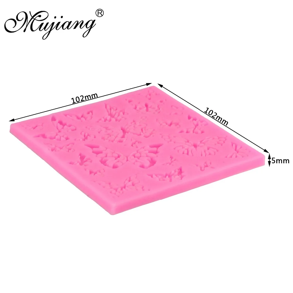 DIY цветок бабочка силиконовой Кружево Коврик кекс помадные формы gumpaste Шоколад