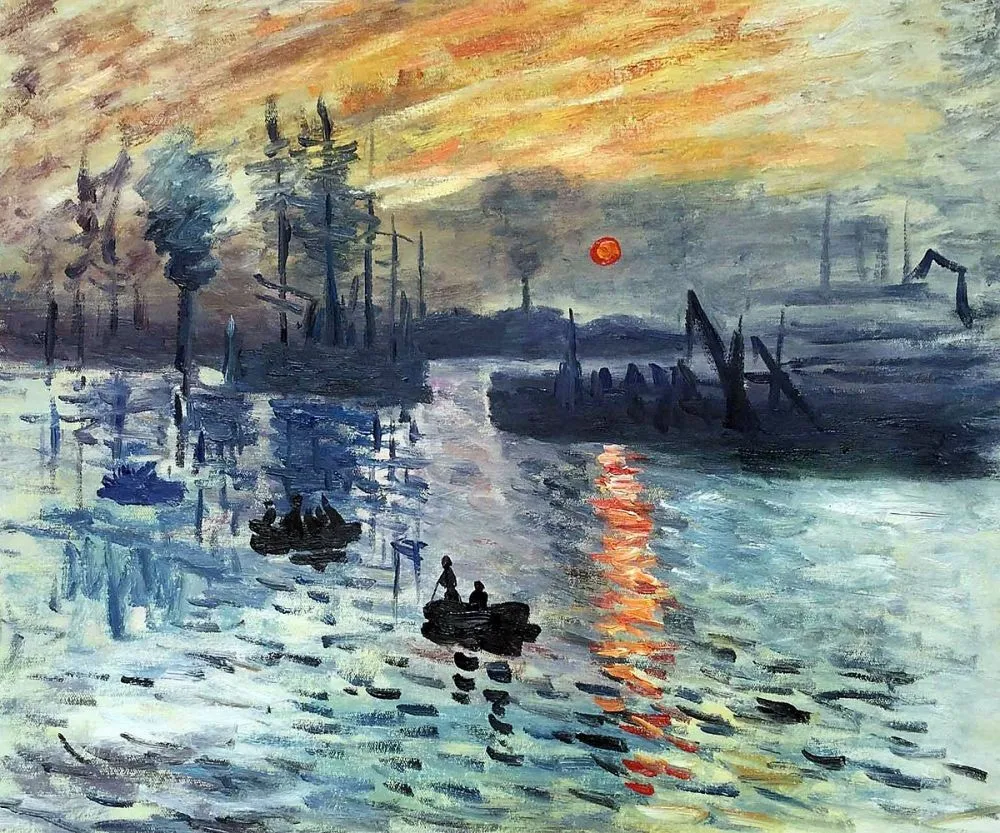 

Sunrise 1872 by Claude Monet Oil Paintings for Living Room Handpainted Canvas Art Work Landscape Painting Impressionist
