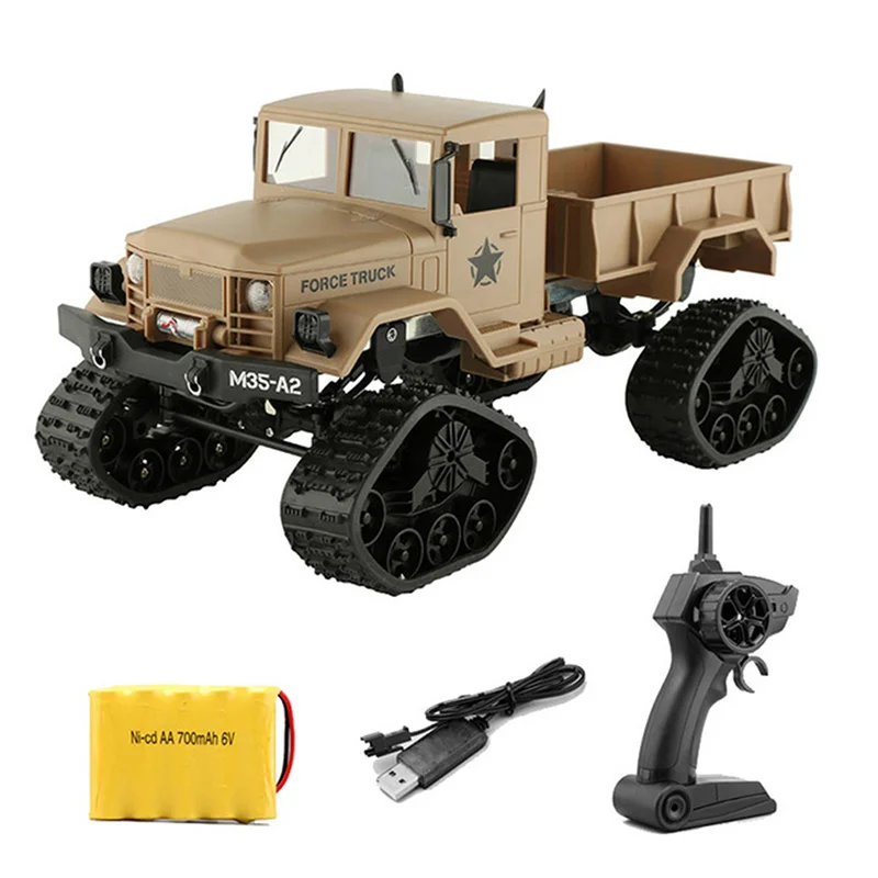 without camera 1:16 Full-scale RC Military Truck with WiFi HD Camera FPV Real-time Transmission 4WD Replaceable Tire High Speed RC Car - Color: without camera