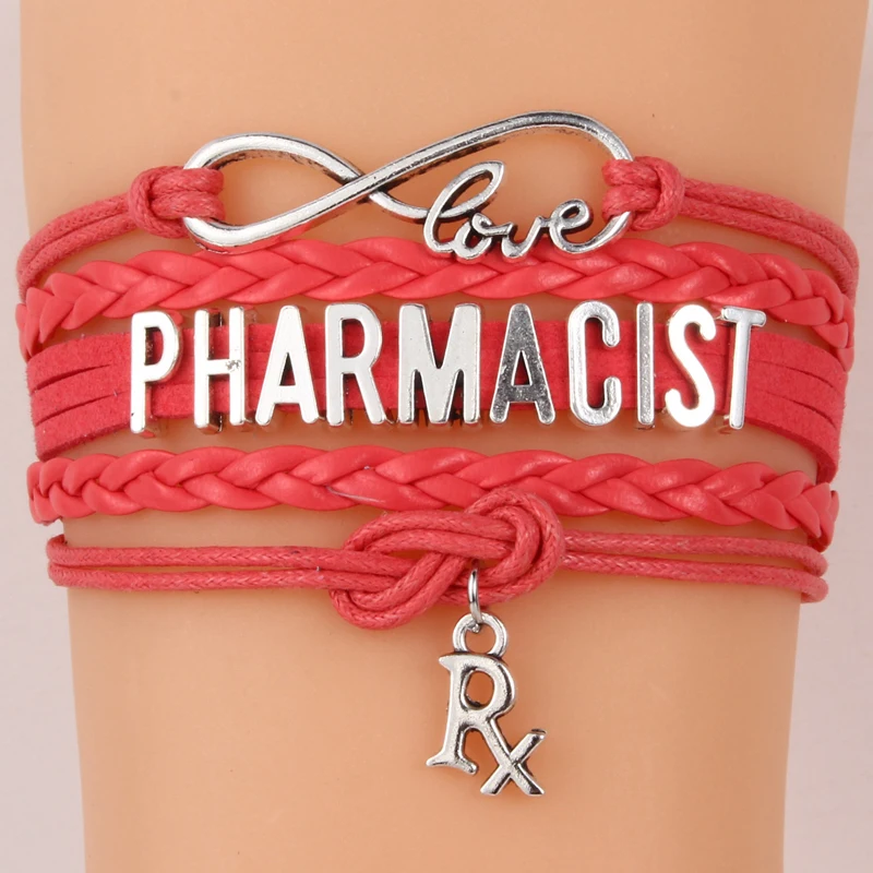 (10 шт./лот) Бесконечность любовь браслет фармацевтическая аптека символ RX шарм