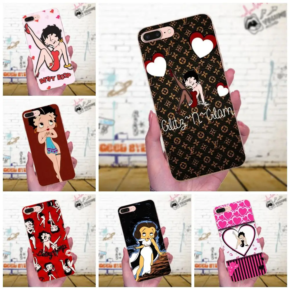 Для Huawei Honor 4C 5A 5C 5X 6 6C 6A 6X 7 7X 8 9 V8 V10 Y3II Y5II Y6II G8 P7 Play Lite мягкая Капа Betty Boop милая и