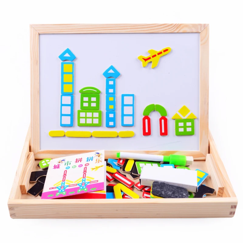 Детский пазл для рисования деревянная доска с животными джунглей