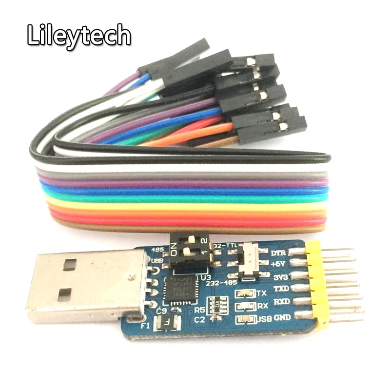 Шесть в одном Многофункциональный Последовательный модуль CP2102 USB к TTL модуля 485 232