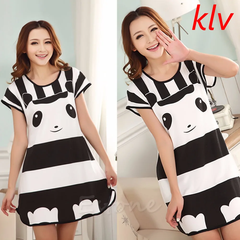 KLV 2018 лето vestidos Женская милая мультяшная Пижама с точками коротким рукавом Ночная