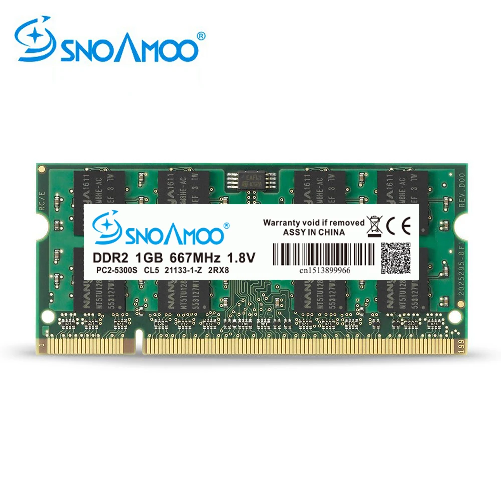 Snoamoo Laptop Rams Ddr2 1gb 2gb 667mhz Pc25300s 800mhz Pc26400s 200 Pin Cl5 Cl6 1.8v 2rx8 So-dimm Garantia de Memória do Computador