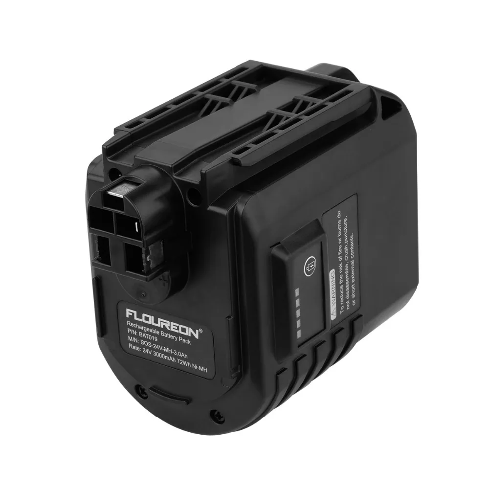 Аккумулятор FLOUREON BAT019 24V 3000mAh для BOSCH GBH 24VFR, GBH 24VFR, GBH 24VRE, GBH 24VR, BAT019, BAT020, BAT021 Ni-MH