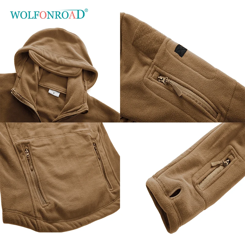WOLFONROAD зимняя флисовая мужская куртка для спорта на открытом воздухе, Походов, Кемпинга, куртки, военная тактическая куртка, ветрозащитная Теплая Охотничья Куртка