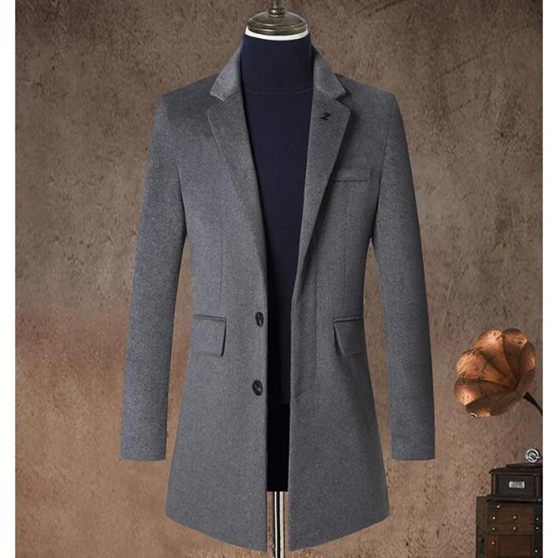 

Autumn Winter Men's Jackets Wool Overcoat for Male Youth Leisure Slim Wool Woolen Cloth Coat Clothing Overcoat Men